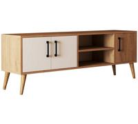 Meuble TV Exxen - 1584 Chêne, Blanc 150 x 52 x 34