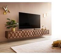 Meuble-TV Fevo 220 cm acacia brun 4 portes flottantes