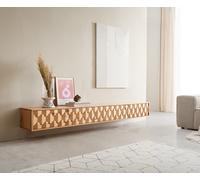 Meuble-TV Fevo 220 cm chêne naturel 4 portes flottantes