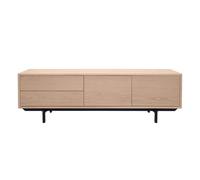 Meuble tv finition bois chêne avec rangements fermés l160 cm manny