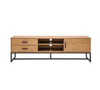 Meuble TV finition bois clair chêne et métal noir L160 cm LOVATO