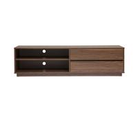 Meuble TV finition bois foncé noyer 2 tiroirs L160 cm MADERO