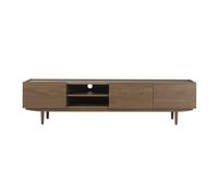 Meuble TV finition bois foncé noyer 3 portes L180 cm SANAA