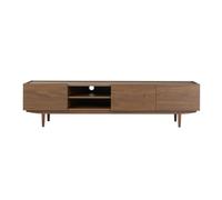 Meuble TV finition bois foncé noyer 3 portes L180 cm SANAA