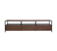 Meuble TV finition bois foncé noyer et métal noir L180 cm MAXENCE