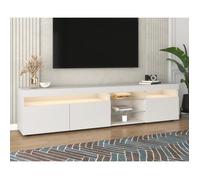 Meuble TV Fortuna Lai,contemporain,avec led,avec 3 portes et étagère,MDF,blanc,180x35x45cm