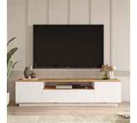 Vente-unique Meuble TV FR7-AW Pin Atlantique Blanc 180 x 44,6 x 44,5 cm