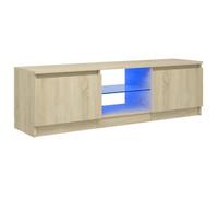 Meuble TV - GENERIQUE - Chêne sonoma - 120x30x35,5 cm - Lumières LED RVB - Design contemporain
