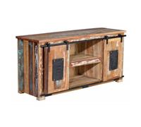 Meuble TV - Giner y Colomer - Bois Recyclé - Multicolore - Portes Coulissantes