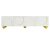 Meuble TV, grand espace de rangement, design moderne, blanc