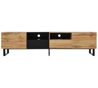 Meuble TV, grand espace de rangement, design moderne, naturel