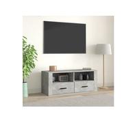 Meuble TV Gris béton 100x35x40 cm Bois d'ingénierie816812