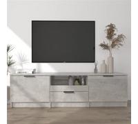 Meuble TV gris béton 140x35x40 cm bois d ingénierie Gris béton G