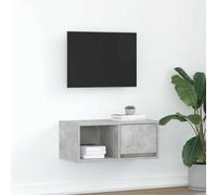 vidaXL Meuble TV – Bois d'ingénierie 80×31×25,5 cm – Gris béton