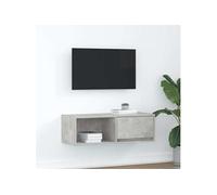 vidaXL Meuble TV – Bois d'ingénierie 80×31×25,5 cm – Gris béton