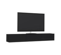 Meuble TV haaus Elba, Noir, 180 x 30 x 25 cm