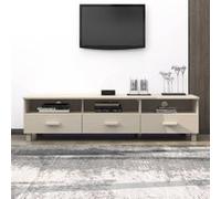 Meuble TV HAMAR Marron miel 158x40x40 cm Bois massif de pin Brun G
