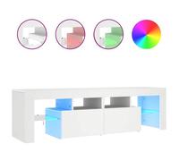 Meuble TV/HIFI - design minimaliste/Utilisations maison - avec lumières LED Blanc 140x36,5x40 cm@EU74820986