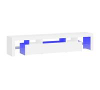 Meuble TV/HIFI - design minimaliste/Utilisations maison - avec lumières LED Blanc 200x36,5x40 cm@EU91220630