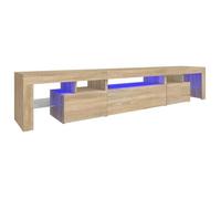 Meuble TV/HIFI - design minimaliste/Utilisations maison - avec lumières LED Chêne sonoma 215x36,5x40 cm@EU64331419