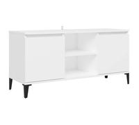 Meuble TV/HIFI - design minimaliste/Utilisations maison - avec pieds en métal Blanc 103,5x35x50 cm@EU77456741