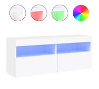 Meuble TV/HIFI - design minimaliste/Utilisations maison - mural avec lumières LED blanc 100x30x40 cm@EU92818754