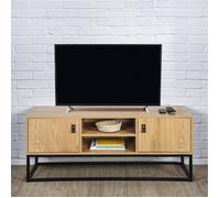 Meuble Tv - Home Deco Factory - Abbott - Bois Et Métal - Marron Et Noir