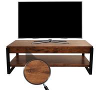 Meuble Tv Hwc-L53, Table De Télévision Lowboard Tv-Tisch, Métal 42x120x44cm Chêne Sauvage Foncé Multicolore