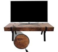 Meuble Tv Hwc-L54, Table De Télévision Lowboard Tv-Tisch, Métal 42x120x40cm Chêne Sauvage Foncé Multicolore