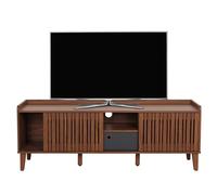 Meuble TV HWC-M48 Bois Massif de manguier 56x150x40cm Aspect Noyer