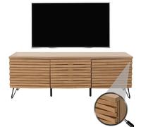 Meuble TV HWC-M49 Bois Massif Mangue métal 52x142x44cm Naturel