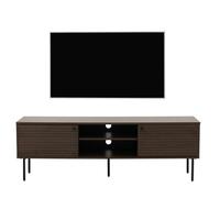 Meuble TV HWC-N78, Buffet bas Armoire TV, style scandinave Métal Bois Mélamine MVG 50x150x40cm brun foncé