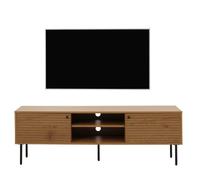 Meuble TV HWC-N78, Buffet bas Armoire TV, style scandinave Métal Bois Mélamine MVG 50x150x40cm naturel