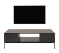 Meuble TV HWC-O39, Tableau TV Table basse Armoire TV Compartiments, mélamine MDF 39x120x60cm aspect bois noir