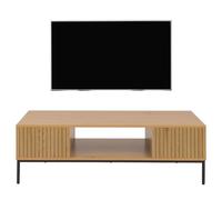 Meuble TV HWC-O39, Tableau TV Table basse Armoire TV Rangement, mélamine MDF 39x120x60cm naturel