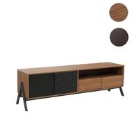 Meuble TV HWC-O40 MDF métal mélamine 48x155x40cm Naturel