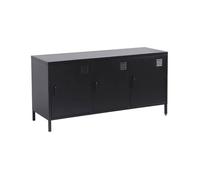 Meuble TV industriel métal noir 3 portes 120cm - Alabama