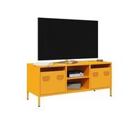 vidaXL Meuble TV jaune moutarde 101,5x39x43,5 cm acier laminé à froid, support TV, buffet TV, armoire hifi, banc TV, armoire 851301 Jaune G
