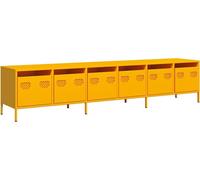 Meuble TV jaune moutarde 202x39x43,5 cm acier laminé à froid