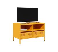 vidaXL Meuble TV Jaune Moutarde 68x39x43,5 cm Acier laminé à Froid
