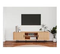 Finori Meuble TV KAJSA - Chêne & Noir - 160 x 40 x 45 cm
