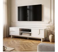 Meuble TV Katanshumn avec 2 portes 150 x 39 x 45 cm blanc