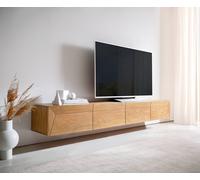 Meuble-TV Kayu 220 cm acacia naturel 4 portes flottantes