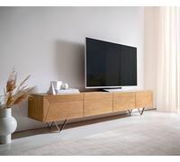 Meuble-TV Kayu 220 cm acacia naturel 4 portes pied en V