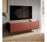 Meuble TV Komodee KELOWNA RTV1 Système de fermeture silencieuse des façades Rouge Rouge 37 x 144 x 55 cm