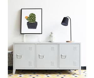Meuble TV Kotka à 3 portes 58 x 113 x 40 cm blanc