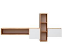 Meuble TV Kumkuat Chêne, Blanc 160 x 70 x 35