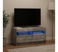 vidaXL Meuble TV LED Blanc Bois d'ingénierie