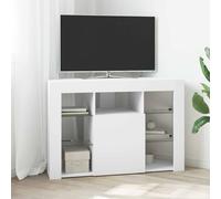 vidaXL Meuble TV d'angle LED Chêne artisanal 100x40x50 cm Bois d'ingénierie 4 étagères Port USB