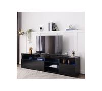 Meuble TV LED moderne noir, panneau lumineux Variable, L: 180cm